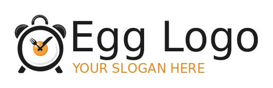 bed and breakfast logo knife fork egg in clock