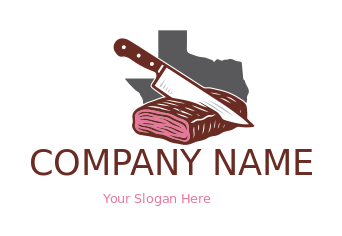 knife cutting brisket in Texas