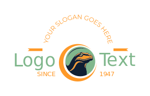 animal logo komodo lizard head in circle