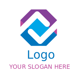 collection agency logo L shapes in octagon