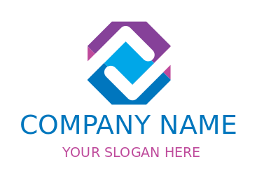 collection agency logo L shapes in octagon