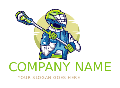 sports logo image lacrosse man in circle