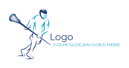 sports logo image lacrosse man swinging stick