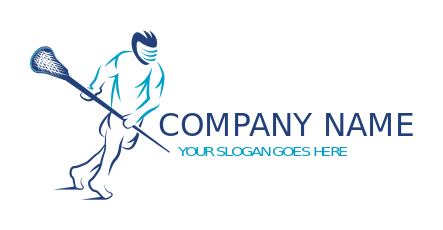 sports logo image lacrosse man swinging stick