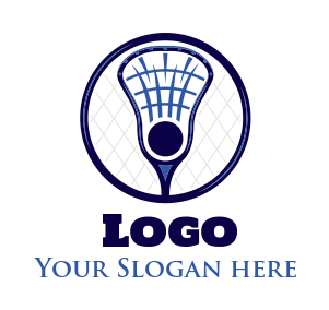 sports logo maker lacrosse stick in circle