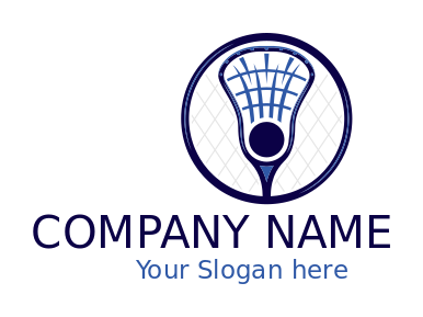 sports logo maker lacrosse stick in circle