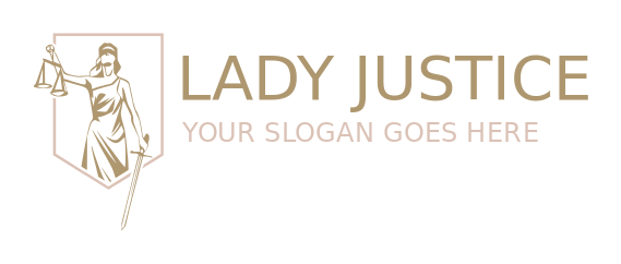 law firm logo icon lady justice in shield