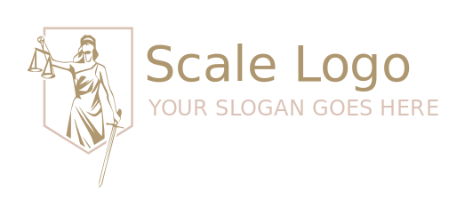 law firm logo icon lady justice in shield
