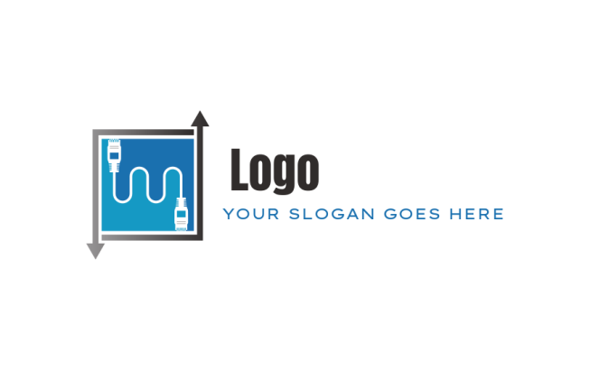 generate an internet logo LAN clips forming square - logodesign.net