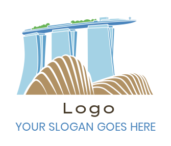 travel logo landmark Marina Bay of Singapore