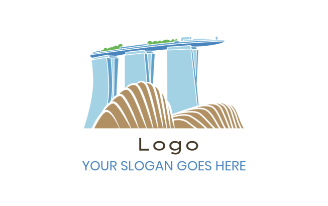travel logo landmark Marina Bay of Singapore
