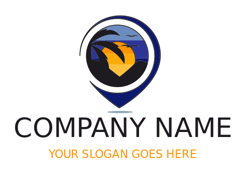 travel logo icon landscape in location pin