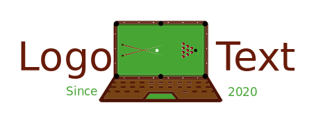 games logo laptop showing snooker table