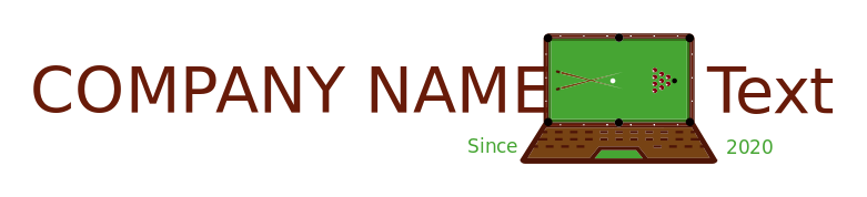 games logo laptop showing snooker table