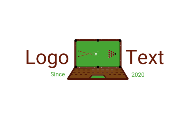 games logo laptop showing snooker table
