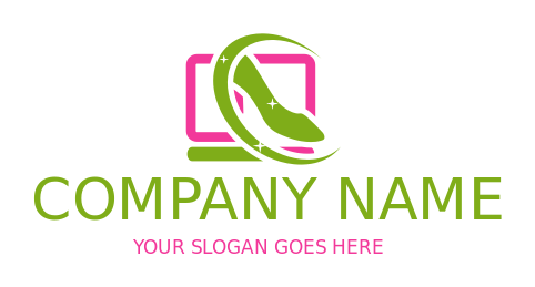 apparel logo shoe with swoosh on laptop