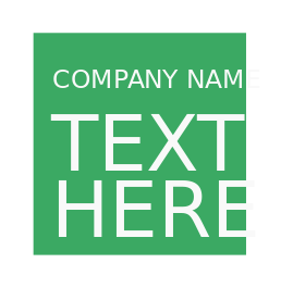 make a text logo in large green square