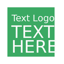 make a text logo in large green square