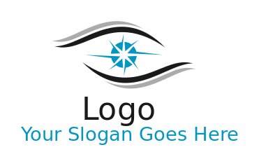medical eye doctor logo laser from iris in eye