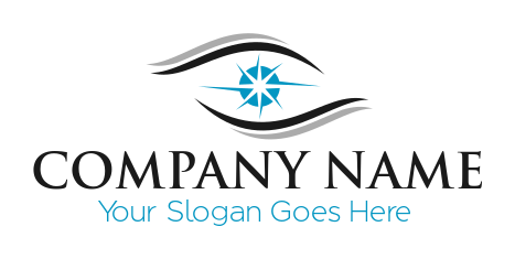medical eye doctor logo laser from iris in eye