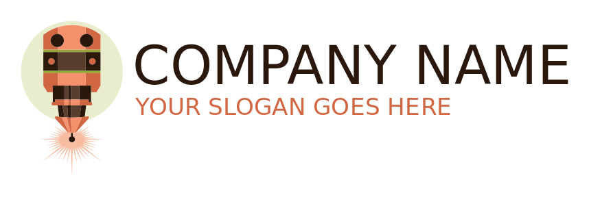 engineering logo maker laser gun tip in rays