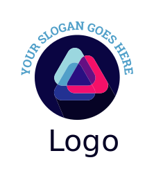 advertising logo layered triangles in circle