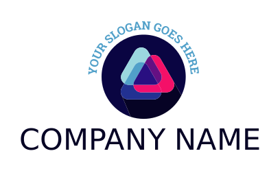 advertising logo layered triangles in circle