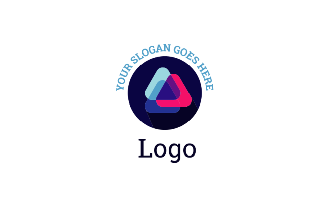 advertising logo layered triangles in circle