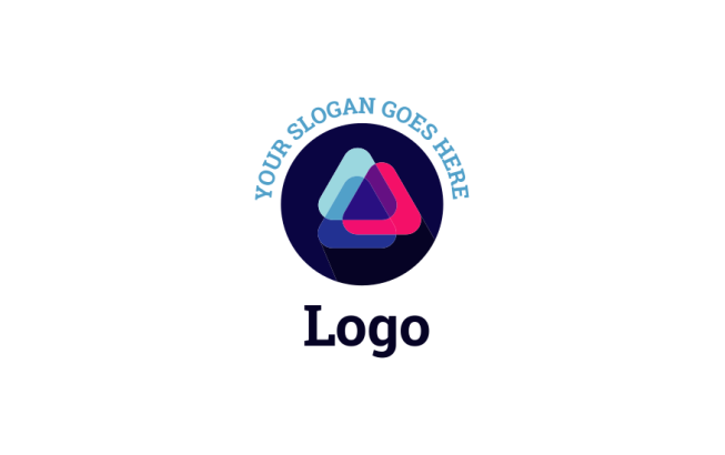 Triangle Advertising advertising logo layered triangles in circle | Logo Template by ...
