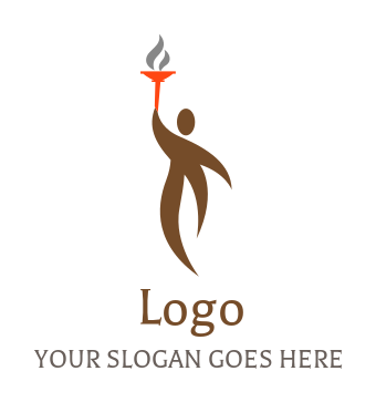 community logo icon leadership figure with torch