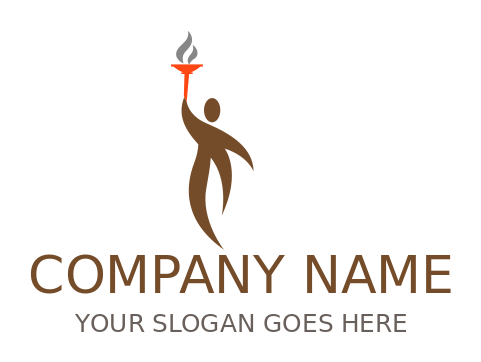 community logo icon leadership figure with torch