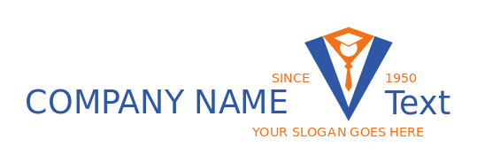 education logo graduation hat in leadership suit