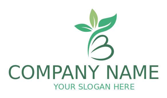 Letter B logo leaf creating letter B