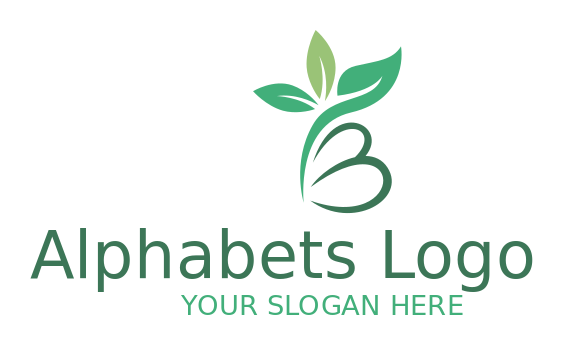 Letter B logo leaf creating letter B