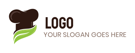create a restaurant logo leaf below chef hat