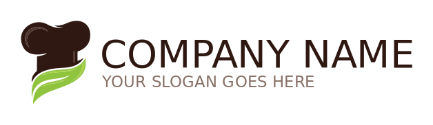 create a restaurant logo leaf below chef hat