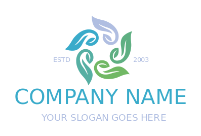 medical logo leaves forming circle flower