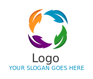 spirituality logo online leaves in moving in square