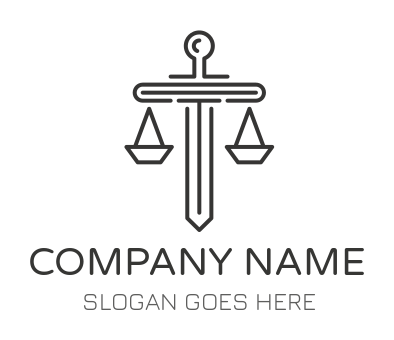 law firm logo legal scale merged with sword