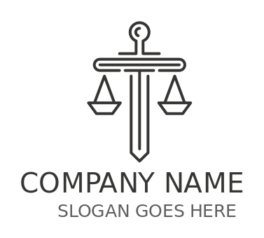 law firm logo legal scale merged with sword