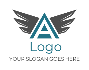 Design a Letter A logo triangle wings forming letter A