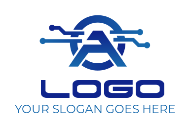 IT logo image circle incorporating letter A 
