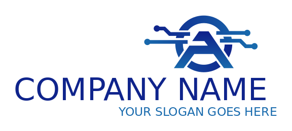 IT logo image circle incorporating letter A 