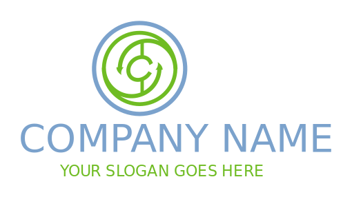 investment logo letter C double arrows swirling