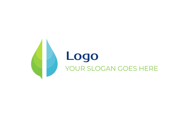energy logo online forming water drop with leaf