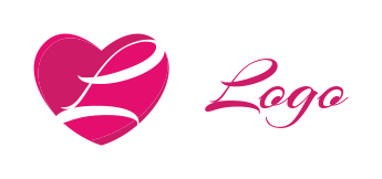 Letter L logo template in front of heart