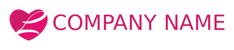 Letter L logo template in front of heart