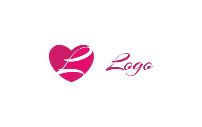 Letter L logo template in front of heart - logodesign.net