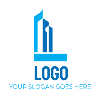 alphabets logo Letter L with buildings