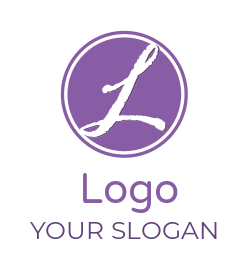 Make a Letter L logo inside purple circle